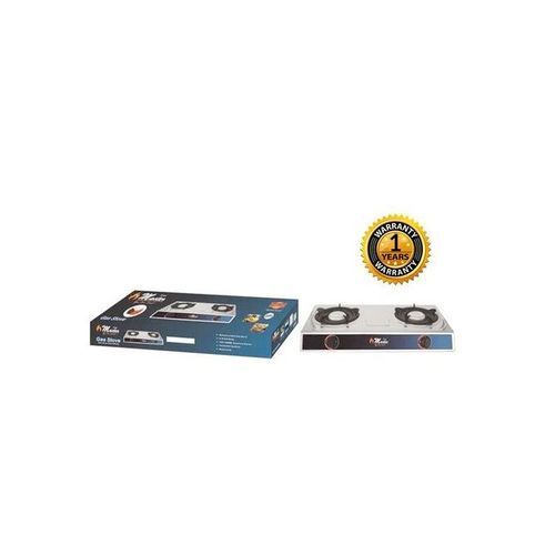 Electro Master Stainless Steel Double Burner Gas Stove - Silver