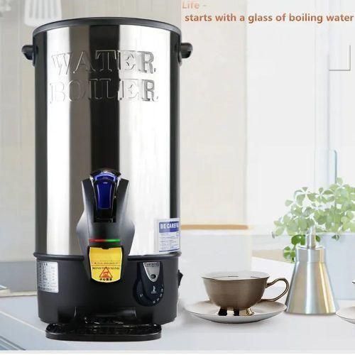 30 Litre Commercial Hot Water Boiler Tea Urn Warmer- Black -Silver