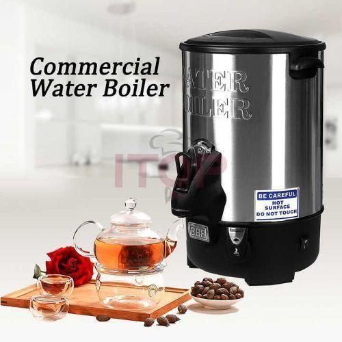 30 Litre Commercial Hot Water Boiler Tea Urn Warmer- Black -Silver