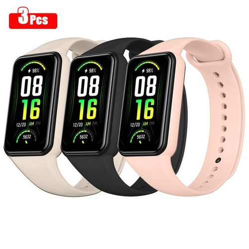 3 Pack Strap For Huami Amazfit Band 7 Band Silicone Adjustable Bracelet Watchband Replacement For Huami Amazfit Band 7 Correa