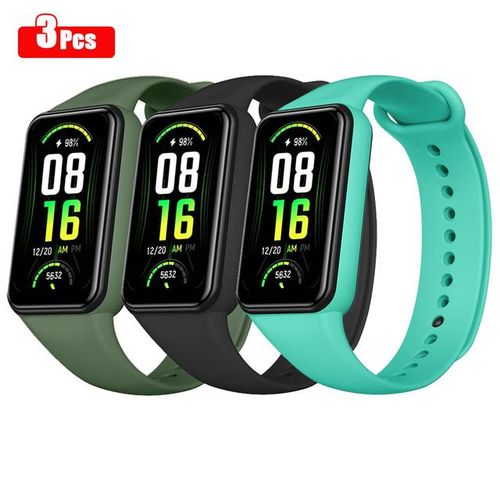 3 Pack Strap For Huami Amazfit Band 7 Band Silicone Adjustable Bracelet Watchband Replacement For Huami Amazfit Band 7 Correa