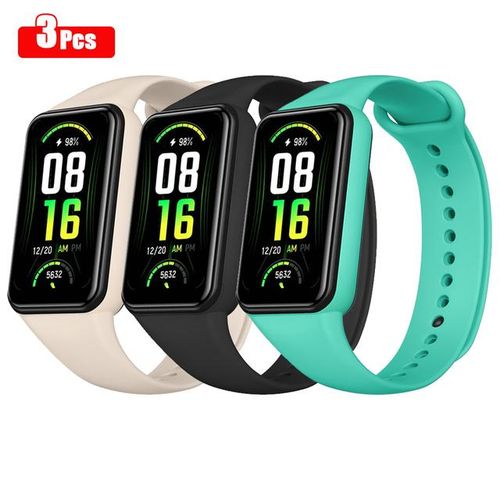 3 Pack Strap For Huami Amazfit Band 7 Band Silicone Adjustable Bracelet Watchband Replacement For Huami Amazfit Band 7 Correa