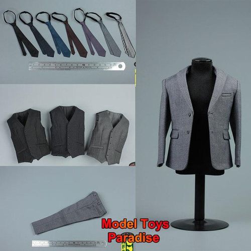 AFS 1/6 Men Western Style Clothes Business Attire Jacket Casual Vest Straight Leg Pants For 12'' Action Figure Body
