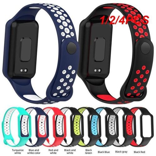 1/2/4pcs Silicone Watch Strap For Amazfit Band 7 Two-Color Breathable Smart Watchband Replacement Bracelet For Amazfit Band 7