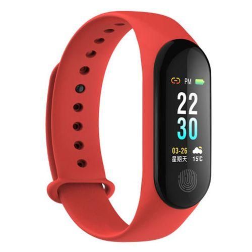 M3 Plus HR Heart Rate Blood Pressure Monitor Fitness Tracker Smart BraceletRed