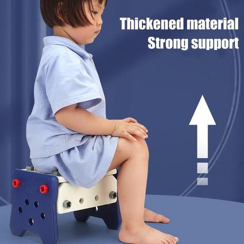 Children Pretend Play Repair Tools Play Game 2 In 1 DIY Toolbox Chair Toy Plastic Construction Screw Tools Toys for Boys