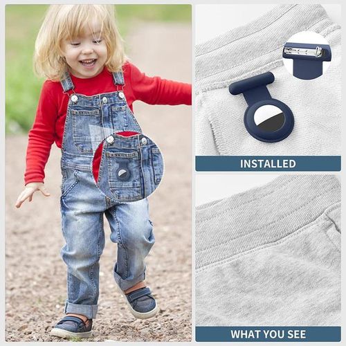 Silicone Airtag Holder For Kids Elderly Hidden Gps Kid Airtag Case With Invisible Pin Anti Lost Air Tag Case Cover For Toddlers