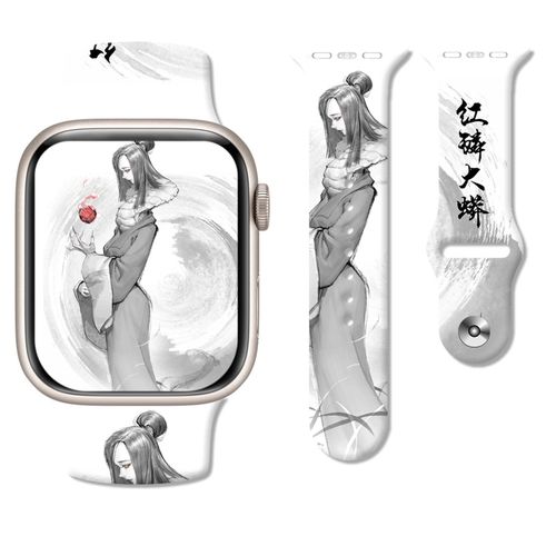 Black Myth Wukong Printed Silicone Strap for Apple Watch Ultra S8 Watch Apple Replacement