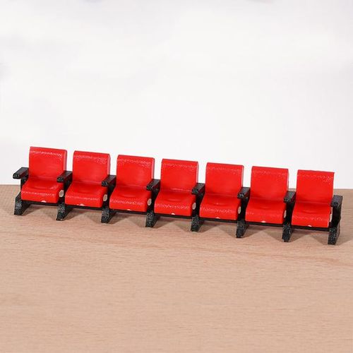 Miniature Cinema Chair Model Scale 1:50 1:75 1:100 Architecture Model Seats Toy Theaters Scenery for Decoration 5 Sets/Lot