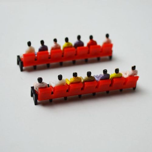 Miniature Cinema Chair Model Scale 1:50 1:75 1:100 Architecture Model Seats Toy Theaters Scenery for Decoration 5 Sets/Lot