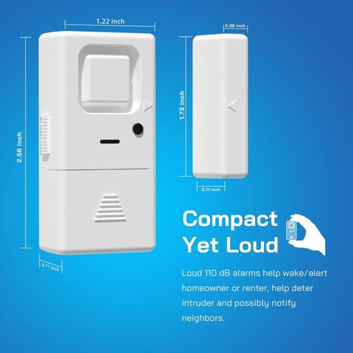 Door Window Alarms - 4 Pack - Adjustable Volume, Chime/Alarm, Wireless, Door Window Alarm Sensor for Home Security, Kids Safety,