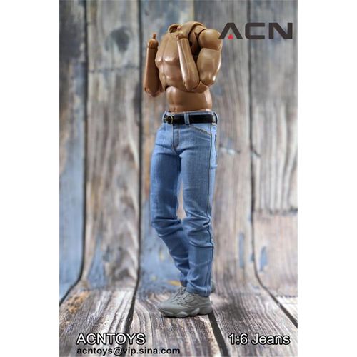 ACNTOYS 1/6 Scale Trend Doll Clothing Men's Jeans With Belt ACN001 Model Toy Clothing for 12 Inch Dolls Action Figure