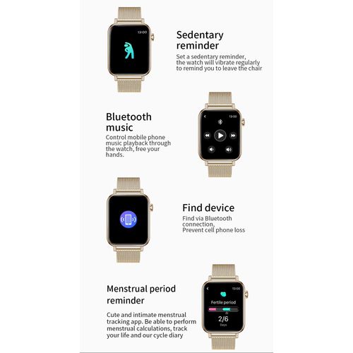 Y13 Lady's Business Bluetooth Smart Watch With 2 Pair Straps Sport Fit Healthy Monitor Android iOS Women Smartwatch Band