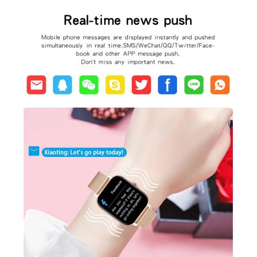 Y13 Lady's Business Bluetooth Smart Watch With 2 Pair Straps Sport Fit Healthy Monitor Android iOS Women Smartwatch Band