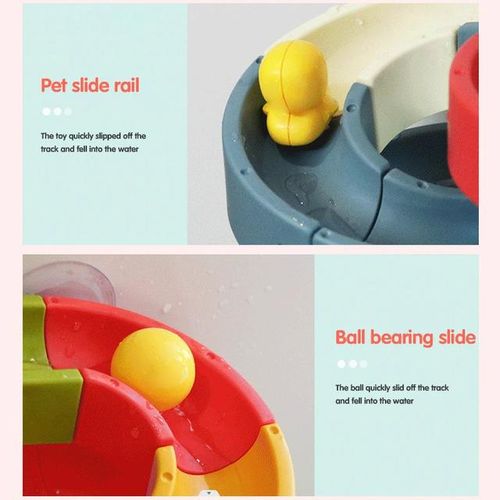 DIY Marble Race Run Plastic Building Blocks Maze Track Suction Cup Orbits Bricks Kids Bath Toy Water Games Set for Children