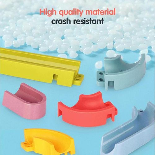 DIY Marble Race Run Plastic Building Blocks Maze Track Suction Cup Orbits Bricks Kids Bath Toy Water Games Set for Children