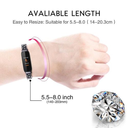 Stainless Steel Band For Fitbit Inspire 3 Smart Bracelet Strap Diamond Women Men Wristband Accessories For Fitbit Inspire 3