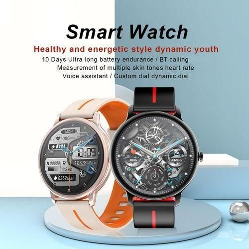 Smart Watch 1.43inch Round Full Touch Screen SmartWatch for Android iOS Phones Health Monitoring Intelligent Reminder Exercise Records