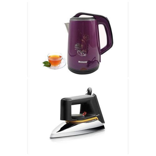 Bundle Of Saachi Flat Iron And Marado Electric Kettle 2.5L - Silver