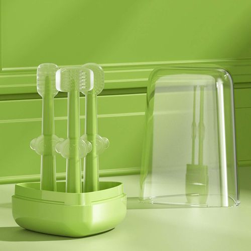 2 Baby Toothbrush Set Brush For 0-18 Months Newborn Green