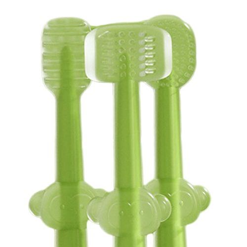 2 Baby Toothbrush Set Brush For 0-18 Months Newborn Green