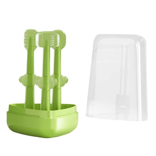 2 Baby Toothbrush Set Brush For 0-18 Months Newborn Green