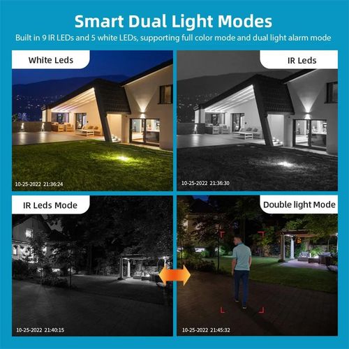 Icsee 2k 4mp Wifi Outdoor Security Camera Double Lens Hd Wireless Ptz Video Surveillance Ip Camera