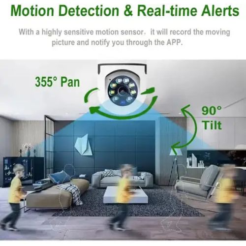 1080 Wireless 360 Rotate Auto Tracking Panoramic Bulb camera Light WiFi PTZ IP camera - white