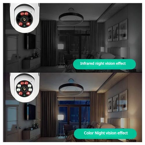 Bulb Light Camera CCTV Home Security IP Wireless VR 360