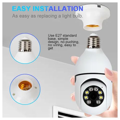 Bulb Light Camera CCTV Home Security IP Wireless VR 360