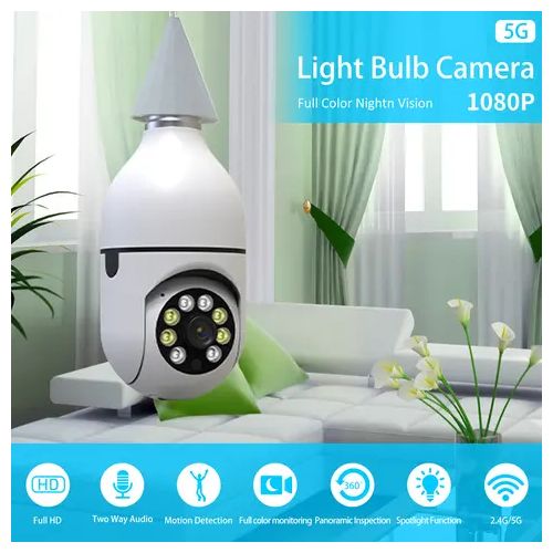 Bulb Light Camera CCTV Home Security IP Wireless VR 360