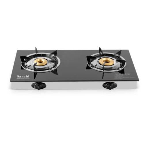 Saachi Double Burner Gas Stove - Black