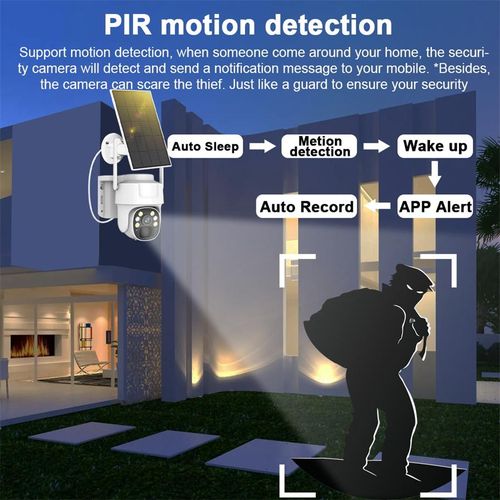 Outdoor waterproof Solar Camera With solar panel cctv outdoor security camera system 4g wireless HD full color night vision