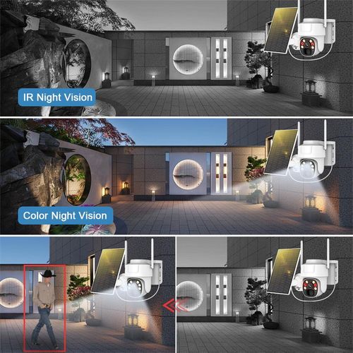 Outdoor waterproof Solar Camera With solar panel cctv outdoor security camera system 4g wireless HD full color night vision