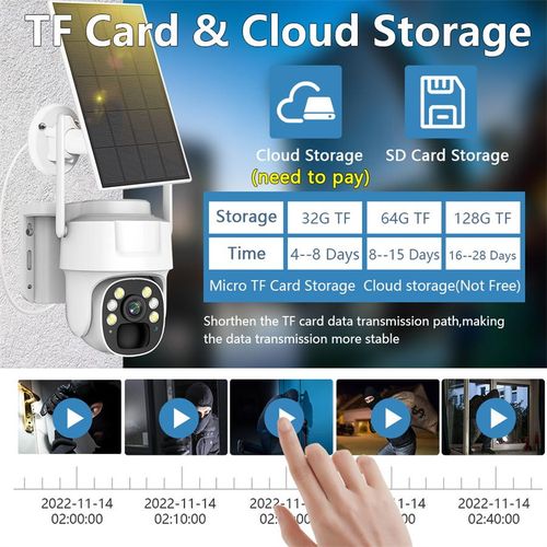 Outdoor waterproof Solar Camera With solar panel cctv outdoor security camera system 4g wireless HD full color night vision