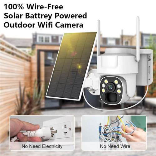 Outdoor waterproof Solar Camera With solar panel cctv outdoor security camera system 4g wireless HD full color night vision