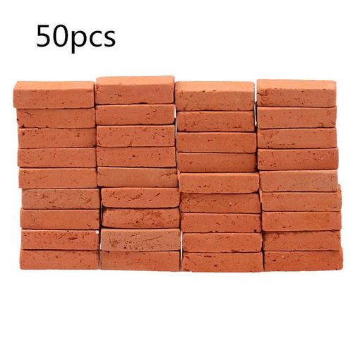 50pcs Miniature Brick Tile Modeling Clay Tile for Model Architecture Material Brick House Model Building kit Construction Set