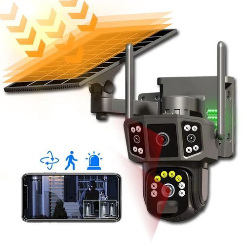 New Outdoor full color WiFi 4G sim card lte cctv security solar panel camera pir human detection 4g wifi solar power ptz camera