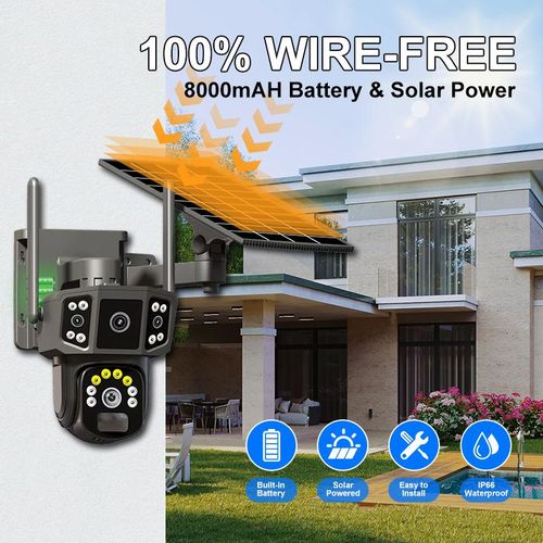 New Outdoor full color WiFi 4G sim card lte cctv security solar panel camera pir human detection 4g wifi solar power ptz camera