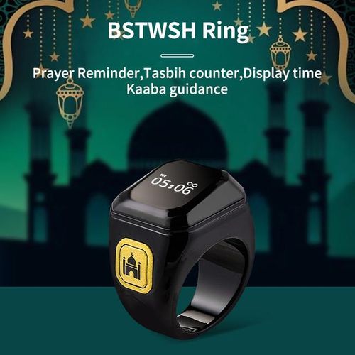 Smart Ring Tally Tasbeeh Counter 5 Prayer Time Reminder Bluetooth Speaker