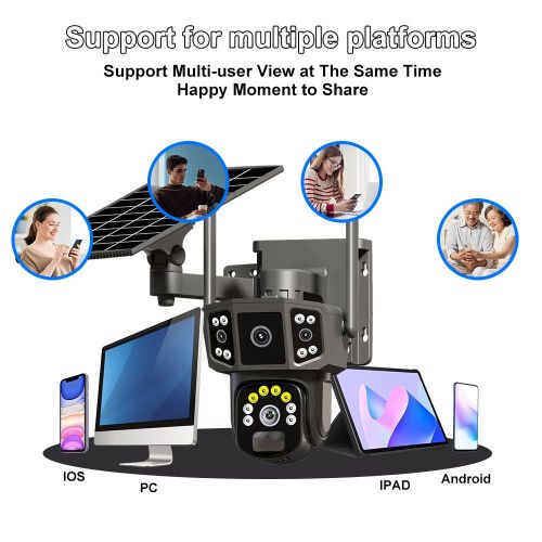 New Outdoor full color WiFi 4G sim card lte cctv security solar panel camera pir human detection 4g wifi solar power ptz camera