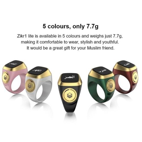 Iqibla Smart Tasbih Tally Counter Ring For Muslims Zikr Digital Tasbeeh 5 Prayer Time Reminder Waterproof
