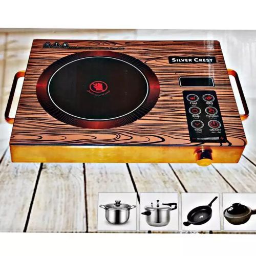 silver crest Induction Cooker Automatic Digital Infrared Cooker Stove Hot Plate Portable Single Burner - Brown.