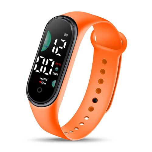 Kids Electronic Watch Sports Waterproof Large Font-Orange