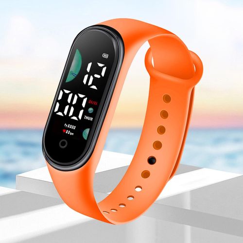Kids Electronic Watch Sports Waterproof Large Font-Orange