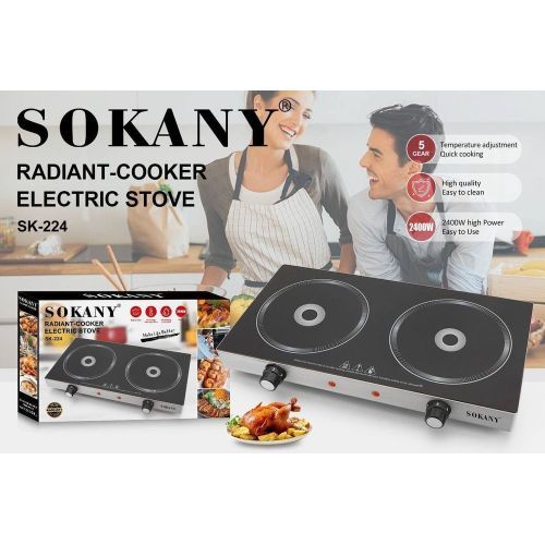 Sokany Tabletop Cooker Electric Infrared Cooker Stove - Black