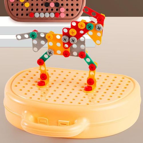 Children Electric Drill Toolbox Driller Games Tool Toy for Boys 4 6 Years Old Montessori Screw Puzzle Kid Pretend Play Toys