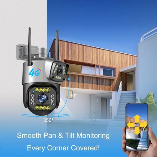 Original Outdoor 4mp Dual Lens Wireless CCTV Camera Security Surveillance Systems Connected To Mobile Phone 4g SIM Card PTZ Camera