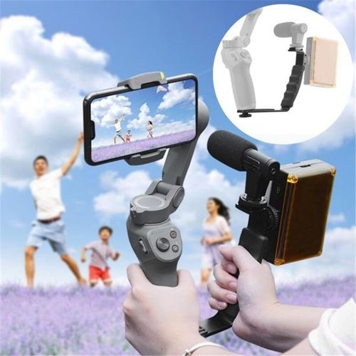 Handheld L-Shape Handle Gimbal Bracket Grip + Tripod Mount Stand Holder for OSMO Mobiles 2 3 ( Accessories Not Include) -- L Shape Handle Bracket / L Shape Bracket and Tripods Only L Shape Handle Bracket
