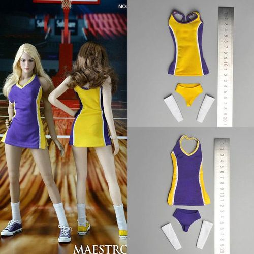 Maestro Studio 1/6 Scale Women's Cheerleading Costume Basketball Clothes Canvas Shoes Model for 12'' Action Figure Dolls